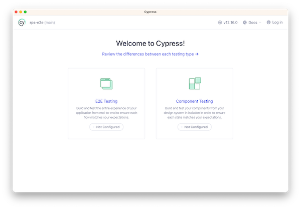 Screenshot of the Cypress GUI